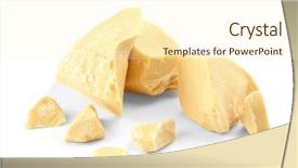  Presentation with banoffee pie cake on white - Amazing slide deck having pieces of cocoa butter backdrop and a cream colored foreground