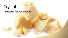  Presentation with cocoa - Cool new slide deck with pieces of cocoa butter backdrop and a white colored foreground