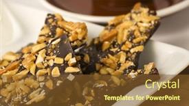  Presentation with almonds - Amazing theme having pieces-of-dark-florentine-chocolate backdrop and a tawny brown colored foreground