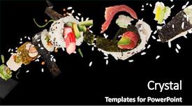  Presentation with sushi - Presentation design with pieces of delicious japanese sushi background and a black colored foreground