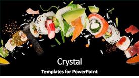  Presentation with sushi - Slide deck featuring pieces of delicious japanese sushi background and a black colored foreground