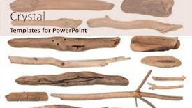  Presentation with wood - Presentation theme featuring pieces-of-drift-wood-isolated background and a lemonade colored foreground