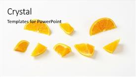  Presentation with fresh ginger root on white - Amazing PPT theme having pieces of fresh orange backdrop and a blonde colored foreground