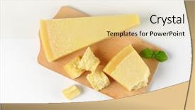  Presentation with cheese - Slide set with pieces of fresh parmesan cheese background and a lemonade colored foreground