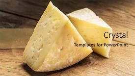  Presentation with cheese - Cool new presentation design with pieces of homemade cheese backdrop and a yellow colored foreground
