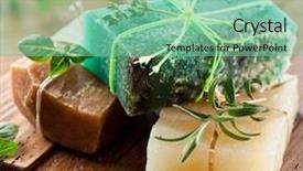  Presentation with natural soap - Amazing slides having home products - pieces of natural soap backdrop and a seafoam green colored foreground