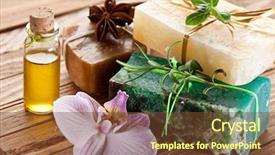  Presentation with natural soap - PPT layouts featuring pieces of natural soap background and a tawny brown colored foreground