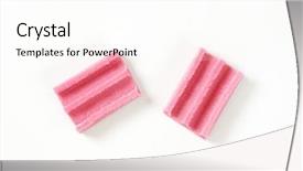  Presentation with chewing gum - Presentation theme enhanced with pieces of pink chewing gum background and a white colored foreground