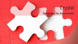  Presentation with circle puzzle pieces - Presentation having puzzle isolated on white background background and a red colored foreground