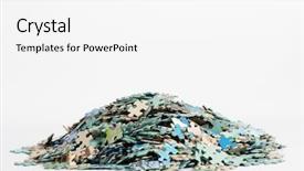  Presentation with puzzly pieces flying in - Presentation design with pieces of puzzle on white background and a white colored foreground