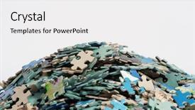  Presentation with puzzle pieces - Slide set having pieces of puzzle on white background and a white colored foreground