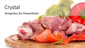  Presentation with raw meat - Presentation design consisting of pieces of raw meat background and a white colored foreground