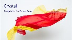  Presentation with abstract and red - Presentation design featuring pieces of red and yellow background and a sky blue colored foreground