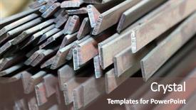  Presentation with stainless steel - Presentation theme featuring pieces of steel background and a gray colored foreground