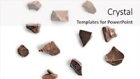  Presentation with bar pieces dark chocolate - Beautiful PPT theme featuring pieces of tasty chocolate isolated backdrop and a sky blue colored foreground