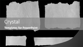  Presentation with black paper - Cool new presentation theme with pieces of torn paper on black backdrop and a gray colored foreground