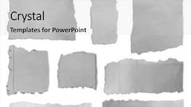 Presentation with torn paper - Audience pleasing presentation theme consisting of pieces of torn paper backdrop and a light gray colored foreground