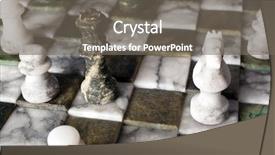  Presentation with chess board - Theme consisting of pieces on a marble board background and a gray colored foreground