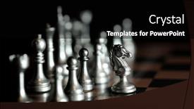  Presentation with chess board - PPT theme featuring pieces-on-chess-board background and a black colored foreground