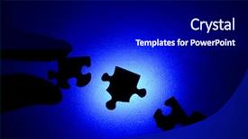  Presentation with blue puzzle pieces - Cool new presentation with pieces sihouetted against blue background backdrop and a black colored foreground