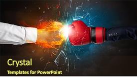  Presentation with fire fighting - Audience pleasing presentation theme consisting of pieces with fire and water backdrop and a  colored foreground