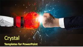  Presentation with fire fighting - Amazing slide deck having pieces with fire and water backdrop and a  colored foreground