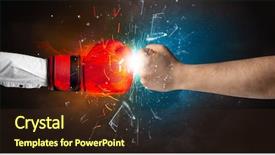  Presentation with fire fighting - Colorful presentation design enhanced with pieces with fire and water backdrop and a wine colored foreground