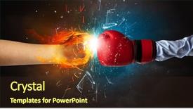  Presentation with fire fighting - Presentation theme with pieces with fire and water background and a wine colored foreground