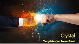  Presentation with fire fighting - PPT theme with pieces with fire and water background and a wine colored foreground