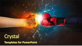  Presentation with fire fighting - Presentation theme featuring pieces with fire and water background and a wine colored foreground