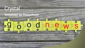  Presentation with puzzle pieces - PPT layouts consisting of pieces with word good news background and a gray colored foreground