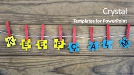  Presentation with keep calm - Audience pleasing theme consisting of pieces with word keep calm backdrop and a gray colored foreground