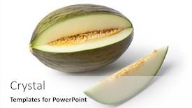  Presentation with melon - Amazing slide deck having piel-de-sapo-melon backdrop and a white colored foreground