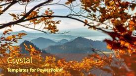  Presentation with leaves - Presentation theme having pieniny-mountains-in-the-frame background and a tawny brown colored foreground