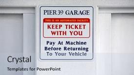  Presentation with ticket - Audience pleasing PPT theme consisting of vehicals - pier 39 garage keep ticket backdrop and a lemonade colored foreground