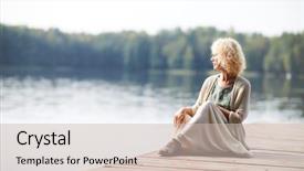  Presentation with contemplating - Slide deck consisting of pier and contemplating tranquil background and a soft green colored foreground