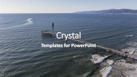  Presentation with pacific - Cool new theme with ocean in los angeles california backdrop and a gray colored foreground