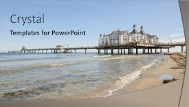  Presentation with island - Slides featuring pier-at-sellin-rugia-island background and a light blue colored foreground