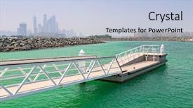  Presentation with persian gulf - Cool new PPT theme with pier at the persian gulf in dubai backdrop and a light blue colored foreground