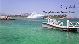  Presentation with persian gulf - PPT layouts consisting of pier at the persian gulf in dubai background and a light blue colored foreground