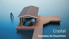  Presentation with house boat - Colorful theme enhanced with pier-boat-house-long-exposure backdrop and a ocean colored foreground