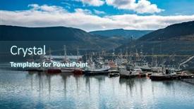  Presentation with vessels - Theme enhanced with pier-fishing-vessels-in-northern background and a ocean colored foreground