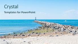  Presentation with long island ny - Cool new theme with pier in montauk long island backdrop and a sky blue colored foreground