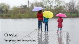  Presentation with kids - Cool new slide deck with pier in the rain backdrop and a light gray colored foreground