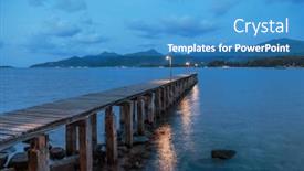  Presentation with lanterns - Slides with pier-in-the-sea background and a teal colored foreground