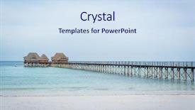  Presentation with sea and beach - Cool new PPT layouts with pier jetty on sea beach backdrop and a  colored foreground