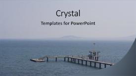  Presentation with dock - Presentation theme having pier ocean - dock over the water background and a  colored foreground