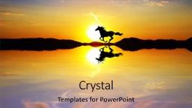  Presentation with mountain - Presentation theme with pier ocean - hurried down the mountain background and a yellow colored foreground