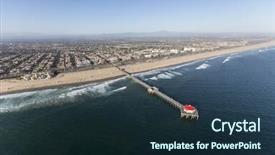  Presentation with huntington - Beautiful slide set featuring pier on the orange county backdrop and a tawny brown colored foreground
