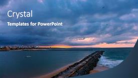  Presentation with old - Slides consisting of pier-to-famous-old-farol background and a teal colored foreground